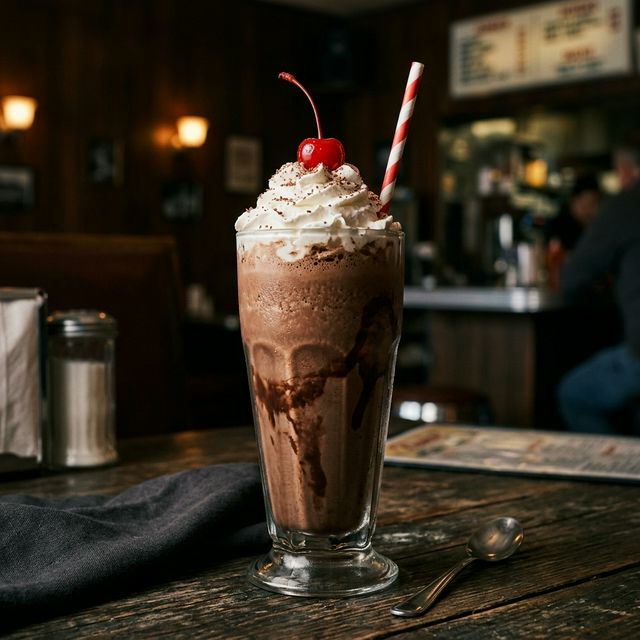 Hand-spun milkshake at Cardinal Drive In